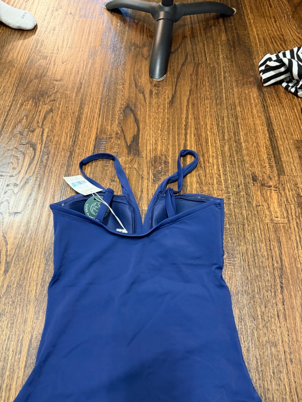 Boden Navy Ruched Swim Top with Halter Straps - Picture 3 of 3